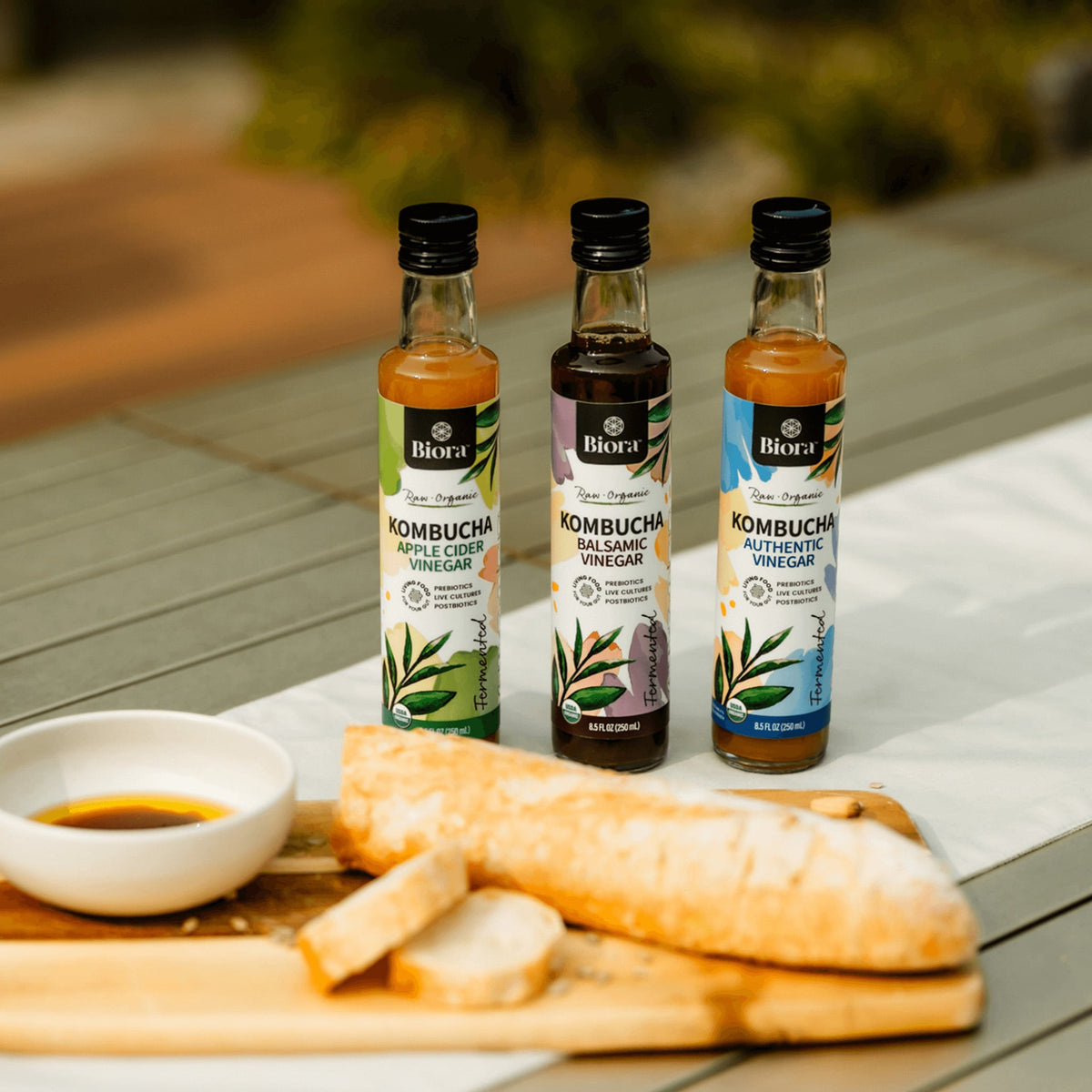 Biora's organic kombucha vinegar collection