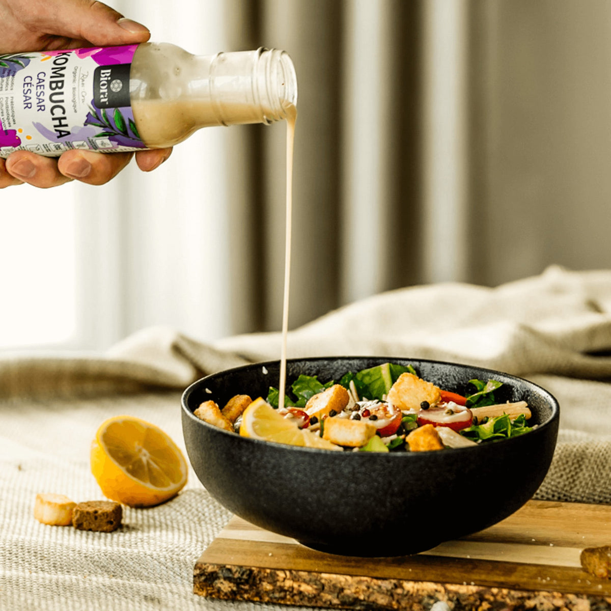 Biora's kombucha caesar dressing