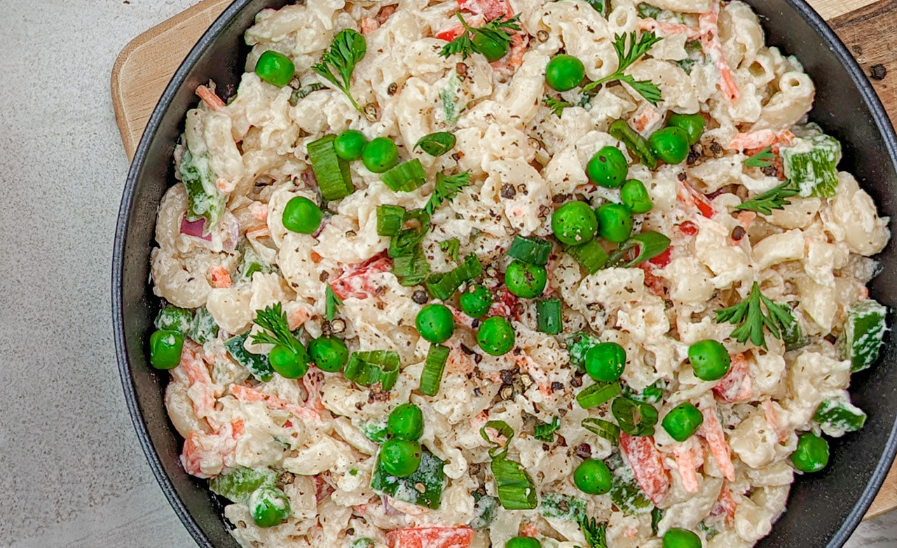 Creamy Macaroni Salad with Apple Cider Vinegar