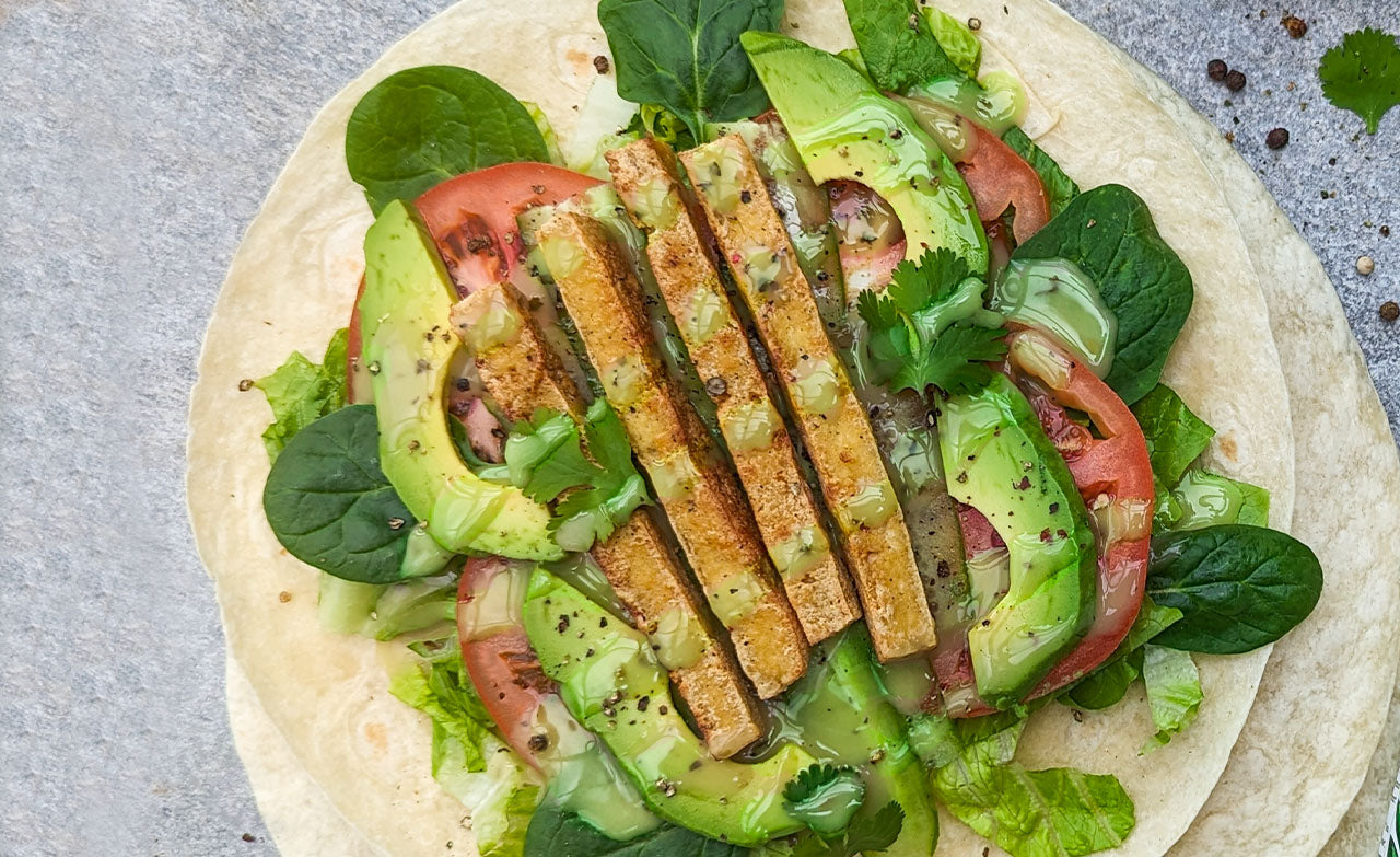 Delicious Green Goddess Tofu Wrap
