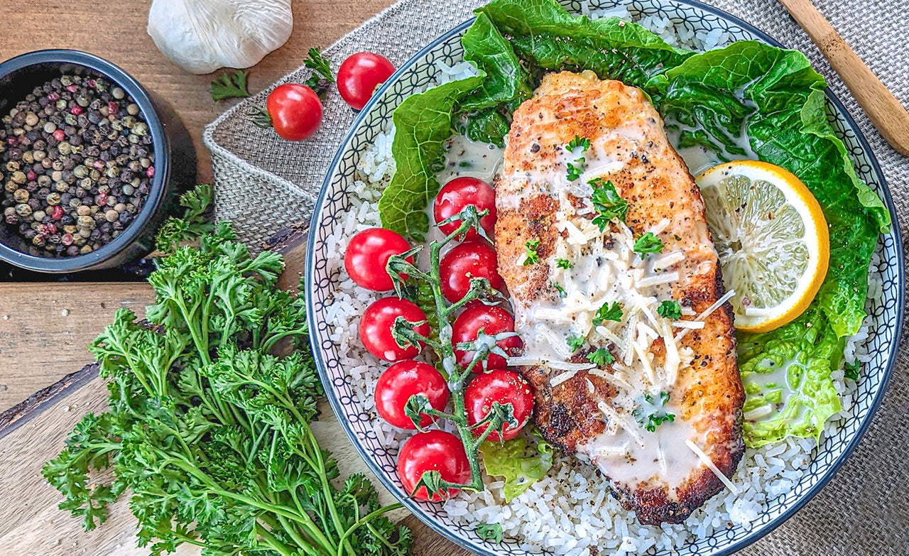 Image of a delicious crispy caesar panko chicken