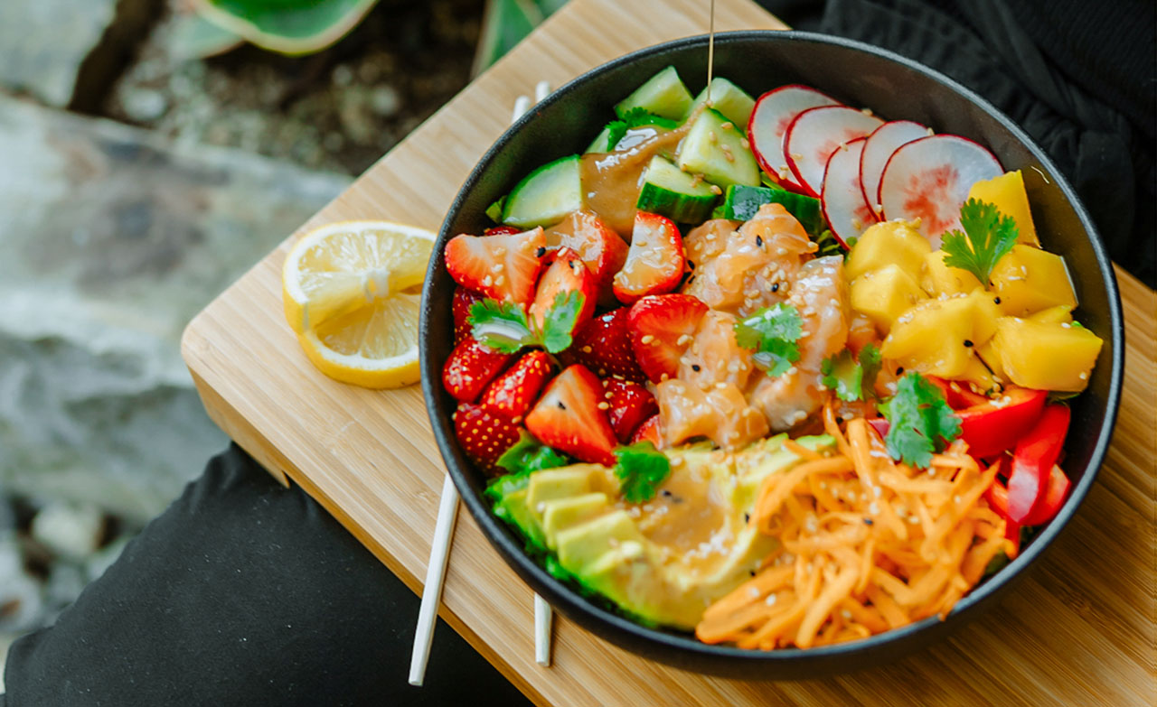 Image of a delicious balsamic pokebowl