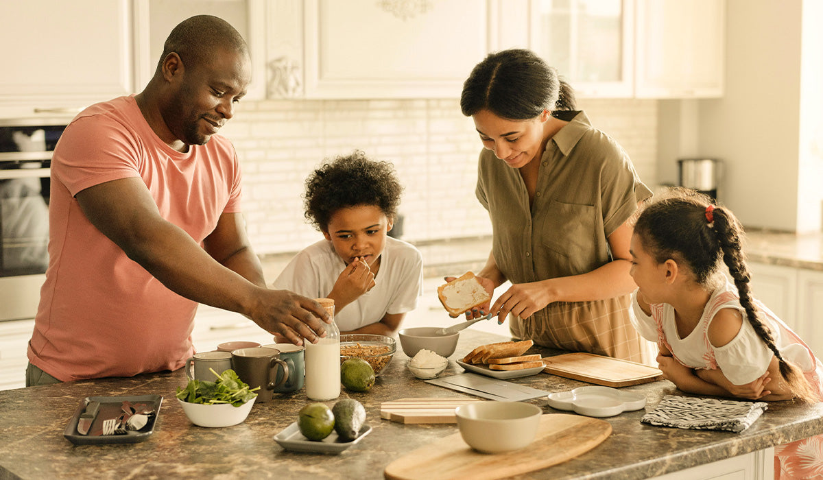 Family cooking in the kitchen