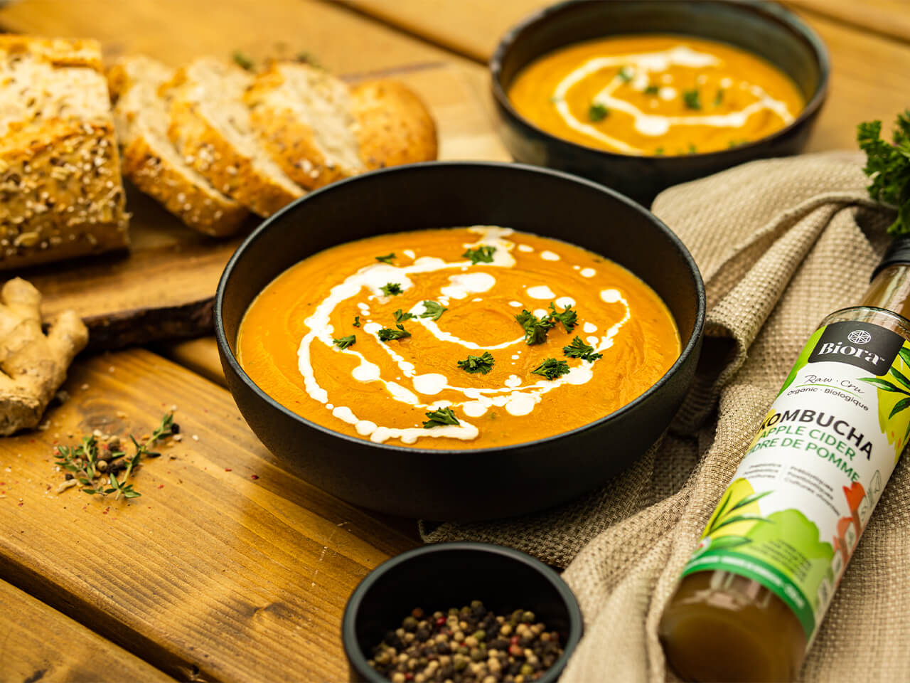 Vegan Butternut Soup with Kombucha Apple Cider Vinegar Recipe