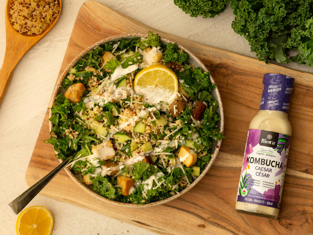 Kale and Quinoa Caesar Salad Recipe