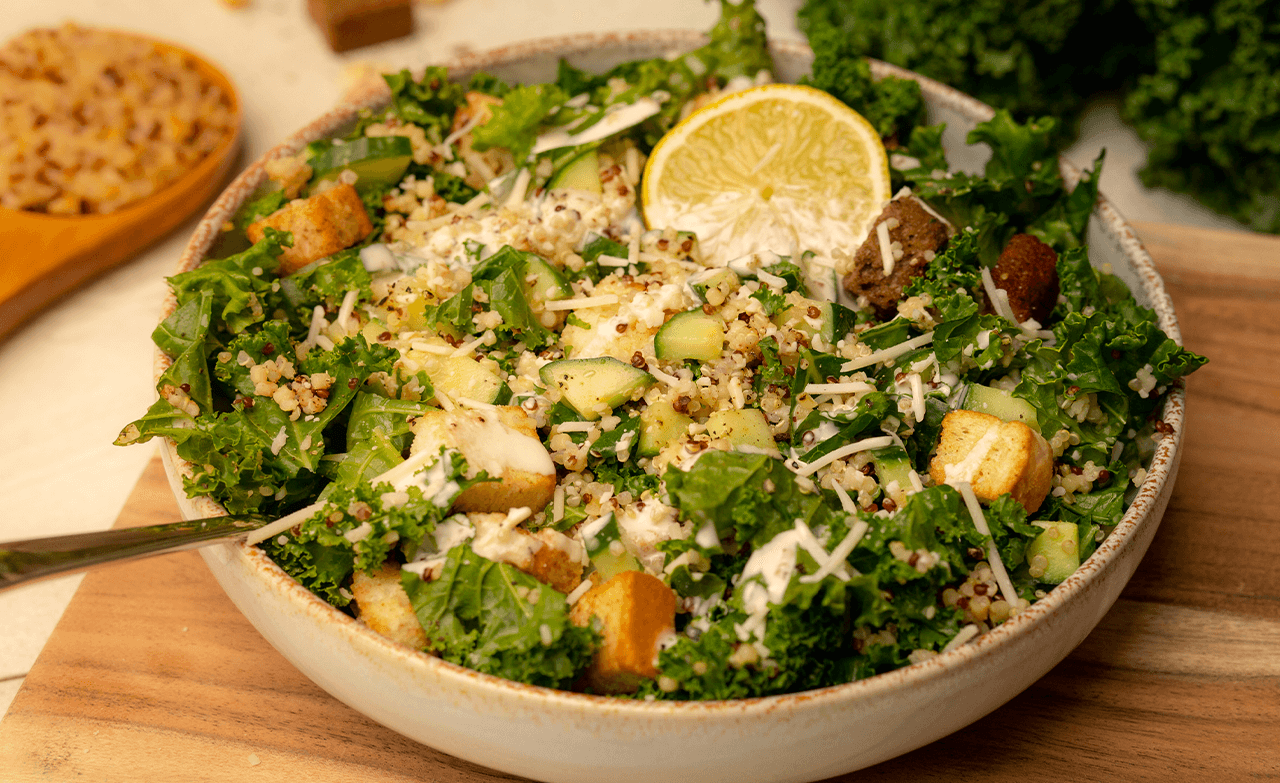 Kale and Quinoa Caesar Salad Recipe