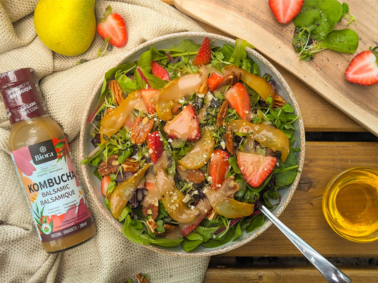 Strawberry and Pear Salad with Balsamic Dressing Recipe