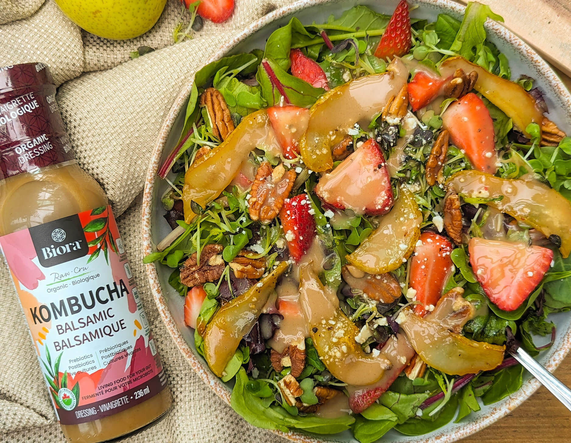 Strawberry and Pear Balsamic Salad Recipe